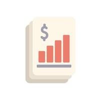 Document showing growing bar chart and dollar sign for increasing profits vector