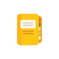 Yellow notebook with colored index tabs for organizing notes vector