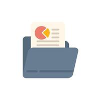 Folder storing business report with charts and data analysis vector