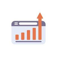 Website analytics showing positive growth with upward trend arrow vector