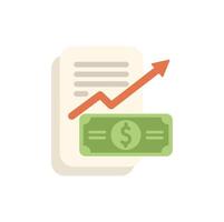 Money increasing showing financial success with documents and charts vector