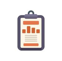 Clipboard showing business report with charts and data analysis vector