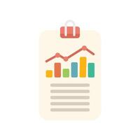 Clipboard showing growing chart and financial report document vector