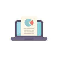 Laptop showing statistical business report with charts and diagram vector