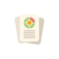 Business report showing market analysis with pie chart icon vector
