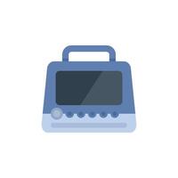 Defibrillator showing blank screen for medical emergency response vector