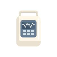 Portable medical device displaying heartbeat on screen vector