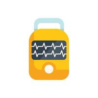 Portable defibrillator showing heartbeat rate displaying cardiac rhythm vector