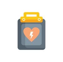 Defibrillator device saving lives showing heartbeat icon vector