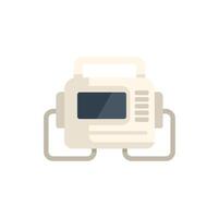 Portable medical device showing blank screen for intensive care unit vector