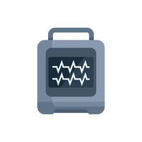 Portable defibrillator showing heart beat rhythm on screen vector