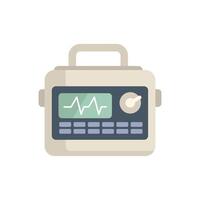 Portable medical device displaying heartbeat on screen vector