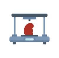 Bioprinting machine creating an artificial kidney for medical use vector