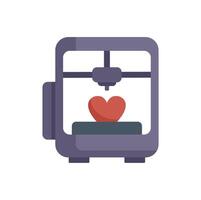 3d printer creating a red heart with modern technology vector