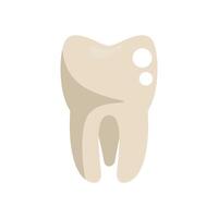 Single clean tooth showing filling on white background vector