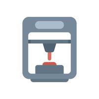 3d printer creating object from molten plastic vector