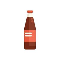 Glass bottle containing sparkling water with generic label is standing on white background vector