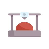 3d printer creating a red hemisphere using additive manufacturing technology vector