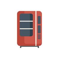 Red vending machine displaying snacks and drinks for sale vector