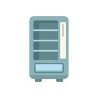 Empty vending machine displaying products behind glass door vector