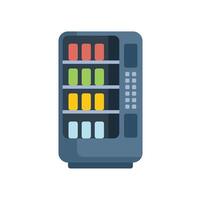 Vending machine displaying colorful drinks and snacks, ready to dispense refreshments vector