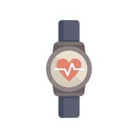 Smartwatch displaying heart rate monitor in flat design style vector