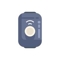 Smart speaker voice assistant playing music using wireless connection icon vector