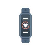 Smart watch showing heart rate app icon in flat design vector