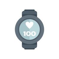 Smart watch showing heart rate monitor displaying one hundred beats per minute vector