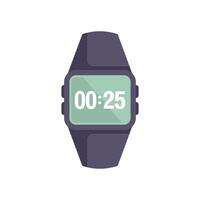 Digital wristwatch showing time on screen vector