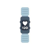 Smart watch showing heart rate monitor on screen vector