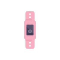Pink smart watch showing time on screen vector