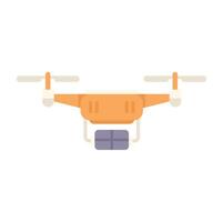 Modern drone flying with package for delivery tracking vector
