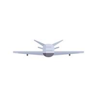 Modern passenger airplane taking off front view minimalist illustration vector