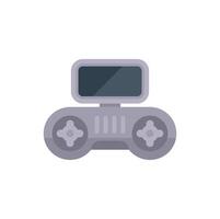 Retro game console displaying gaming interface with buttons and screen vector
