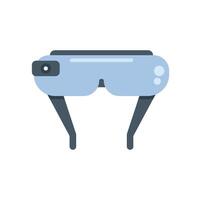 Virtual reality glasses simulating augmented reality experience vector