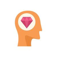 Human head profile showing a diamond representing a valuable idea vector