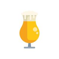 Glass of beer with foam overflowing on top icon illustration vector