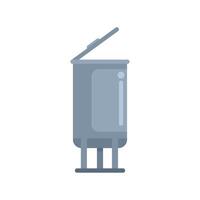 Milk tank is standing and open on white background vector