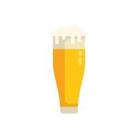 Tall glass of beer with foam overflowing on white background vector