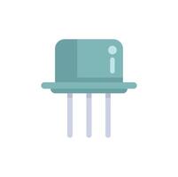 Transistor microchip electronic component icon showing semiconductor technology vector
