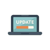 Laptop showing update system software progress bar vector