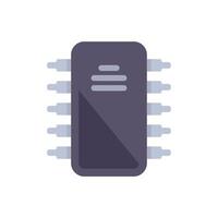 Electronic microchip showing pins for motherboard connection vector