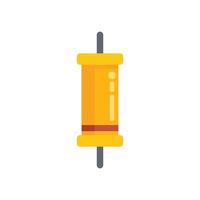 Yellow capacitor electronic component illustration showing circuit board part vector