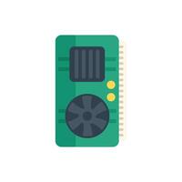 Computer graphic card showing cooling system and connectors vector