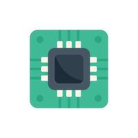 Electronic microchip showing data processing power vector