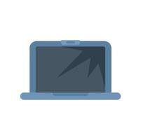 Broken laptop showing cracks on screen vector