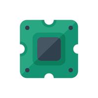 Green computer chip representing processing power and technology vector