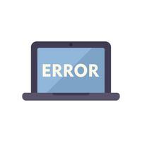 Laptop displaying error message on white background vector