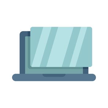 Laptop showing privacy screen protector protecting information on computer vector